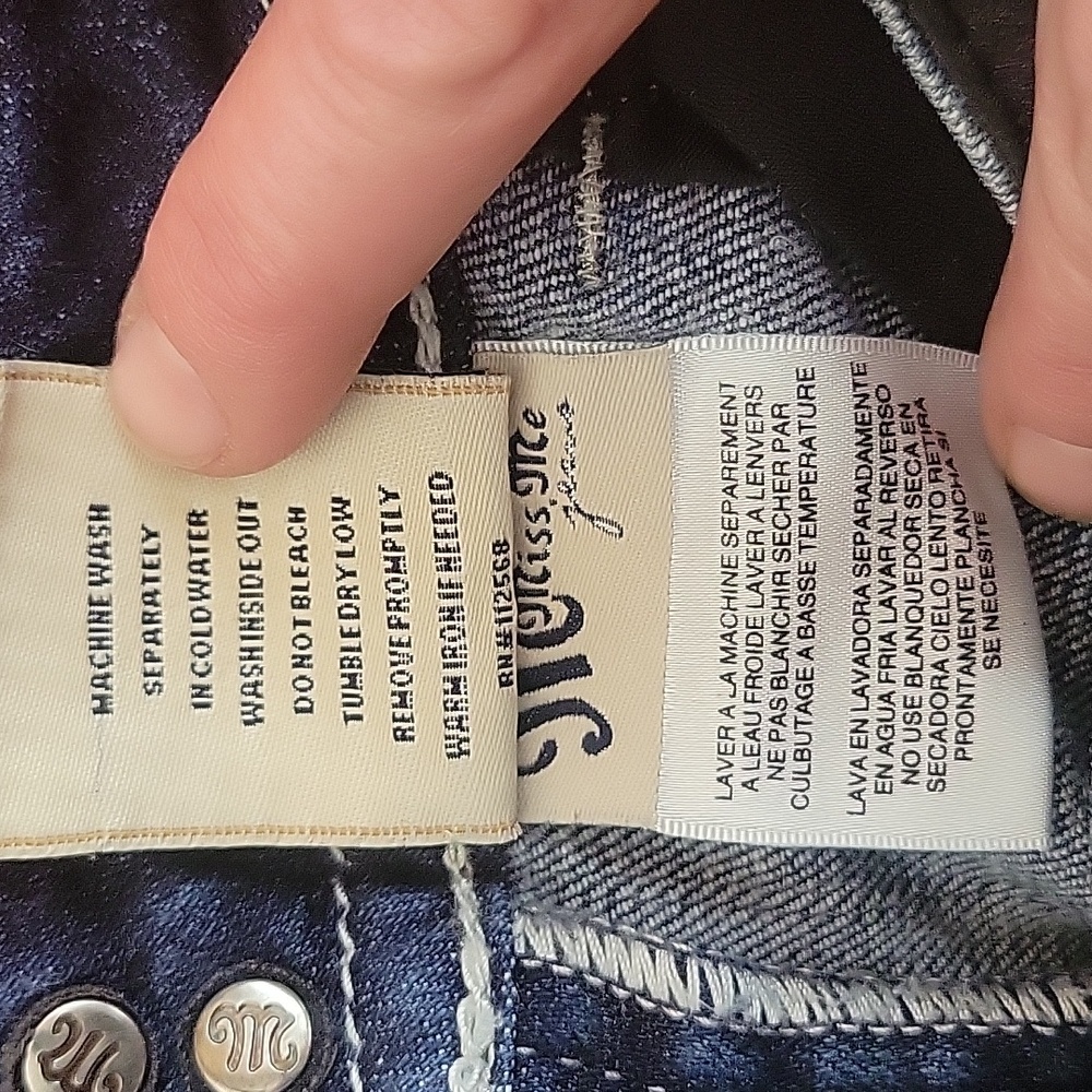 MISS ME JEANS bejeweled boot cut jeans style: JP5002-34R size 28 EUC Y2K fashion - Picture 9 of 11